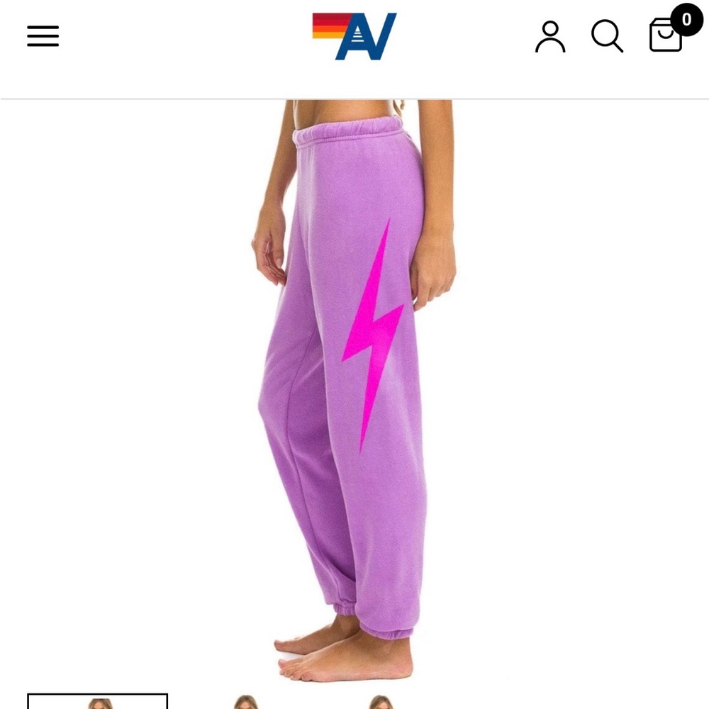 Aviator Nation Neon Purple Bolt Joggers - BRAND NEW